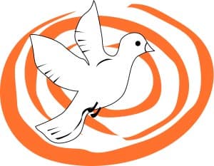 Dove with Orange Swirls