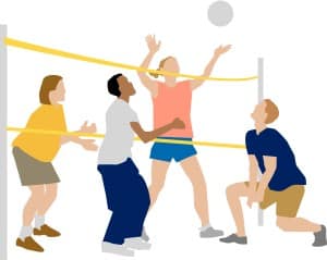 Children in Volleyball Game