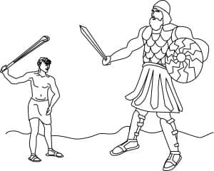 David Battles the Giant Goliath