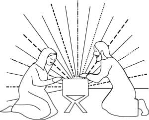 Beside the Manger in Black and White