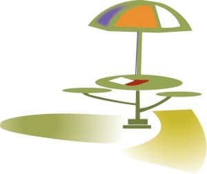 Table and Umbrella