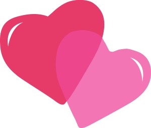 Pink and Red Stylized Hearts