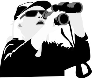 Woman Holding Binoculars