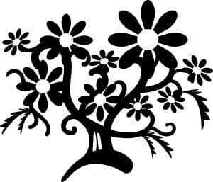 Black and White Flower Tree