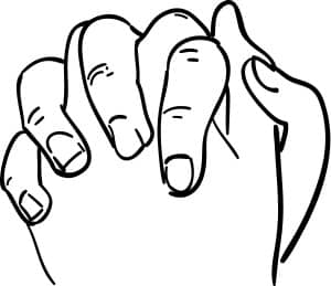 Clasped Hands in Outline