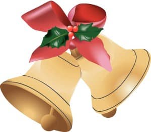 Golden Christmas Bells Clipart