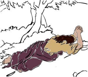 Jesus Prays to God in the Garden