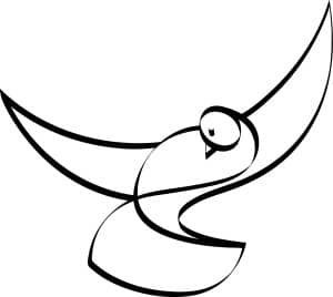 Dove Black and White Christian Clipart