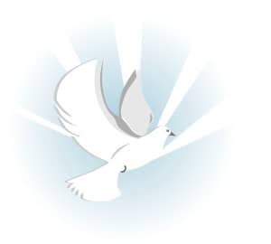 Dove with Blue Rays