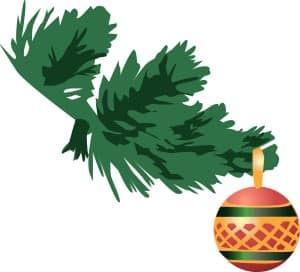 Round Ornament on Branch