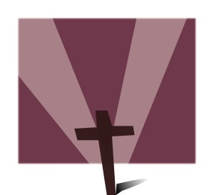 Brown Cross with Magenta Rays
