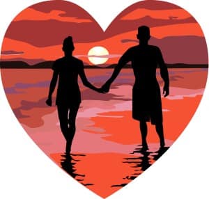 Red Sunset Heart