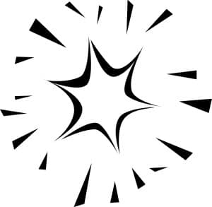 Shining Star of Bethlehem in Black and White