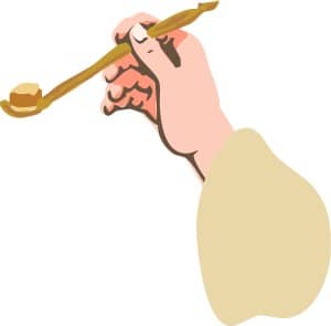 Communion Wafer Held in Spoon
