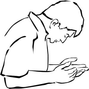Man Cupping Hands in Supplication