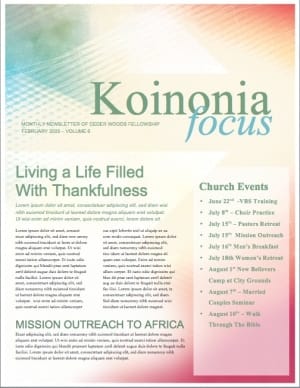 Ash Wednesday Lent Religious Newsletter
