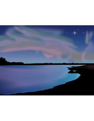 Northern Lights with Colorful Clouds