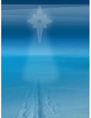 Nativity Star and Snowy Path Christian Background