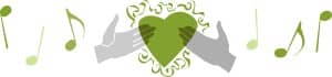 Green Music and Hands Holding Heart
