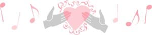Pink Music and Hands Holding Heart