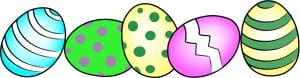 Row of Painted Eggs