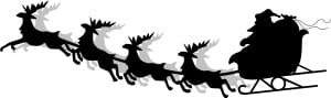 Santa and Sleigh Silhouette