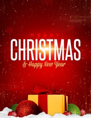 Merry Christmas Happy New Year Church Flyer