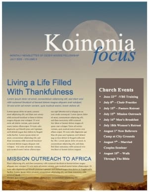 Summer Rolling Hills Landscape Religious Newsletter
