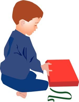 Cute Kid Opening Present