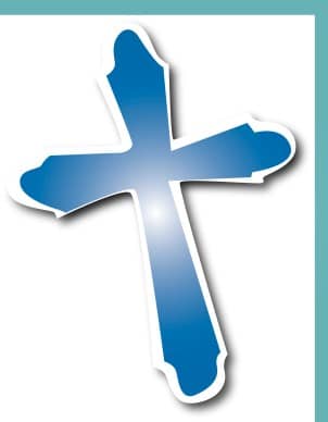 Blue and White Cross