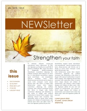 Pictures of Leaves Newsletter Template