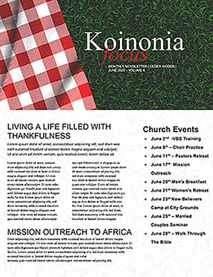 Church Picnic: Newsletter