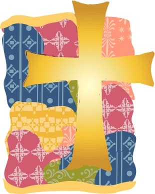 Gold Cross with Quilted Pattern