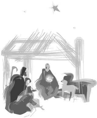 Nativity with Animals and Shepherds