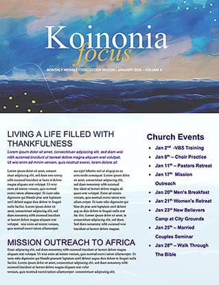 Giving Back to God: Newsletter