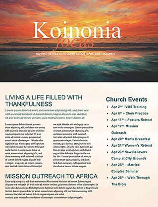 Easter Morning Sunrise: Newsletter
