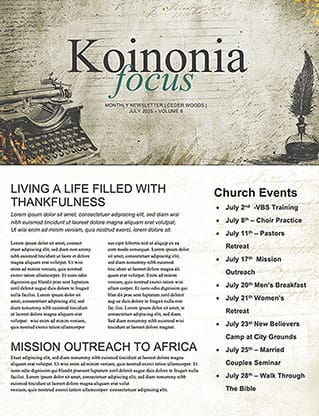 Dear Church: Newsletter