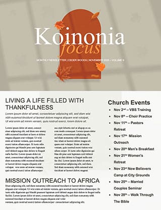 Happy Thanksgiving: Newsletter