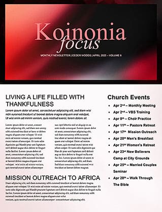 Palm Sunday: Newsletter