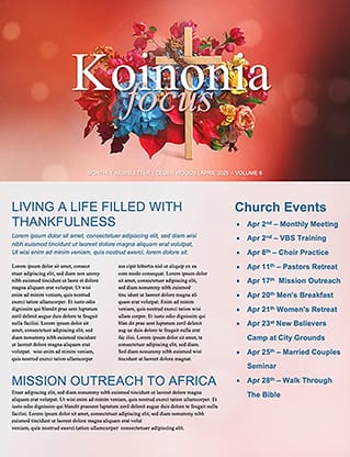 Easter At Your Church - Floral Wooden Cross: Newsletter