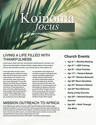 Palm Sunday - Green Palm Branches: Newsletter