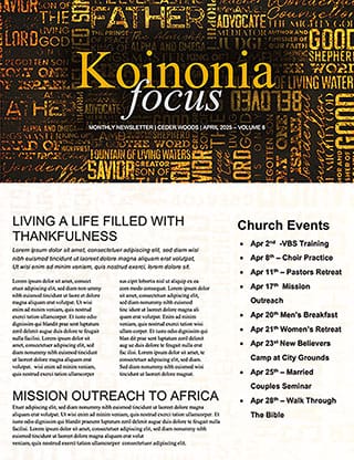 Jesus Name Above All Names: Newsletter