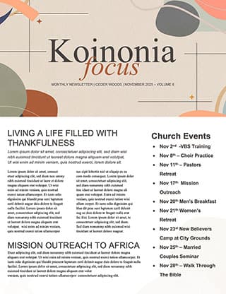 Friendsgiving: Newsletter