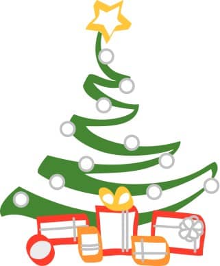Artistic Christmas Tree with Gifts