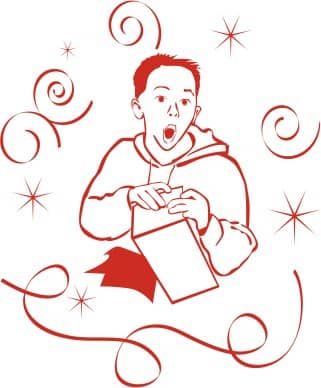 Boy Opening Presents