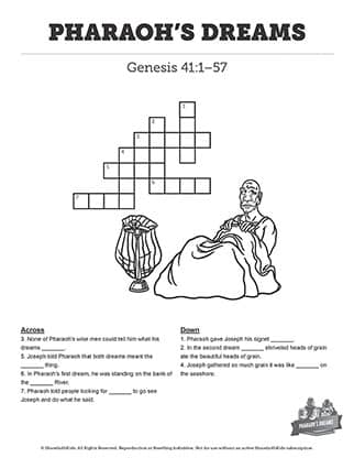 Genesis 41 Pharaoh's Dreams: Crossword