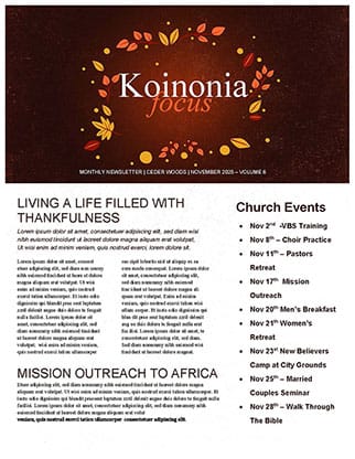 Happy Thanksgiving: Newsletter