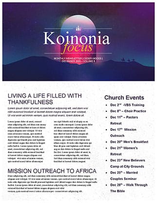 Candlelight Service: Newsletter