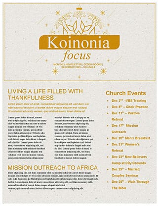 Golden Christmas: Newsletter