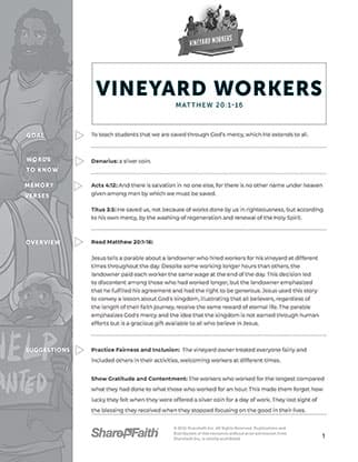 Vineyard Workers: Curriculum